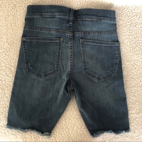 Express High Waisted Denim Bermuda Jean Shorts - Picture 3 of 9